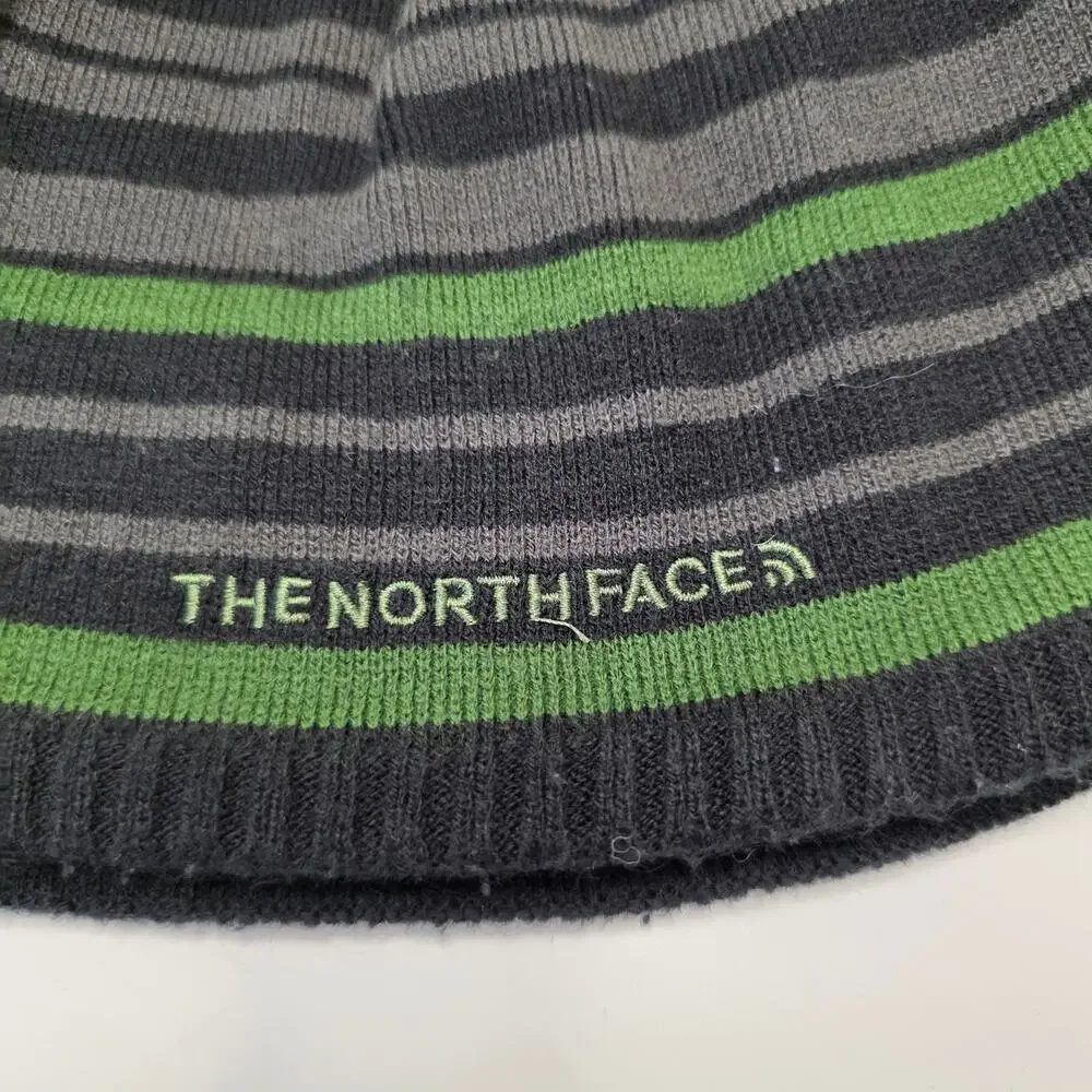 Adidas Originals Knit Beanie Navy OSFA + The North Face Striped Youth Beanie Set